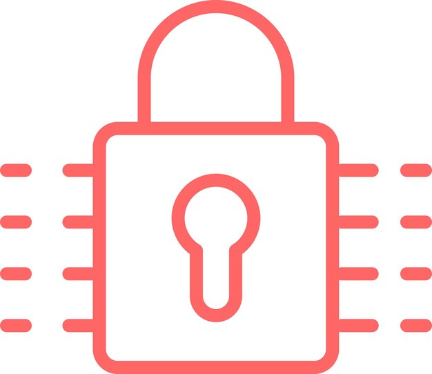 Vector Design Encryption Lock Icon Style