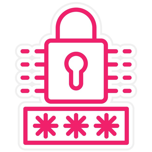 Vector Design Encryption Padlock Icon Style