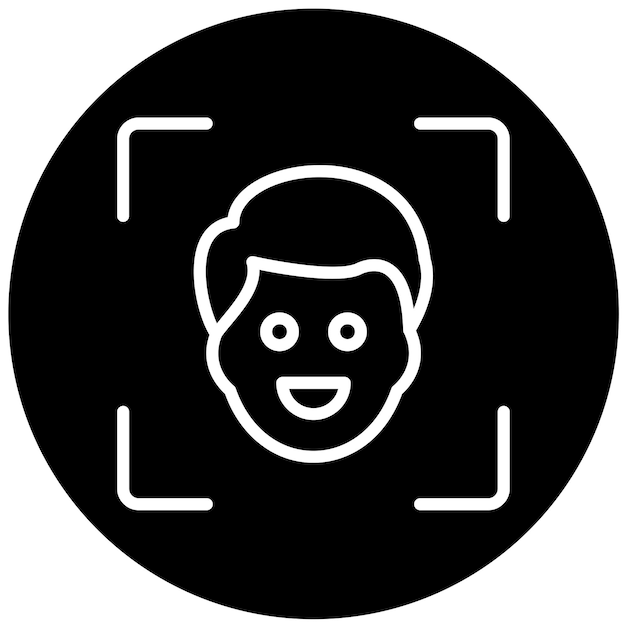 Vector Design face scanner Icon Style