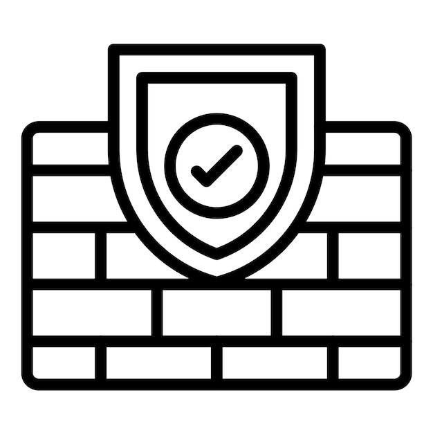 vector design firewall check icon style