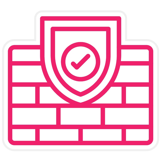 vector design firewall check icon style