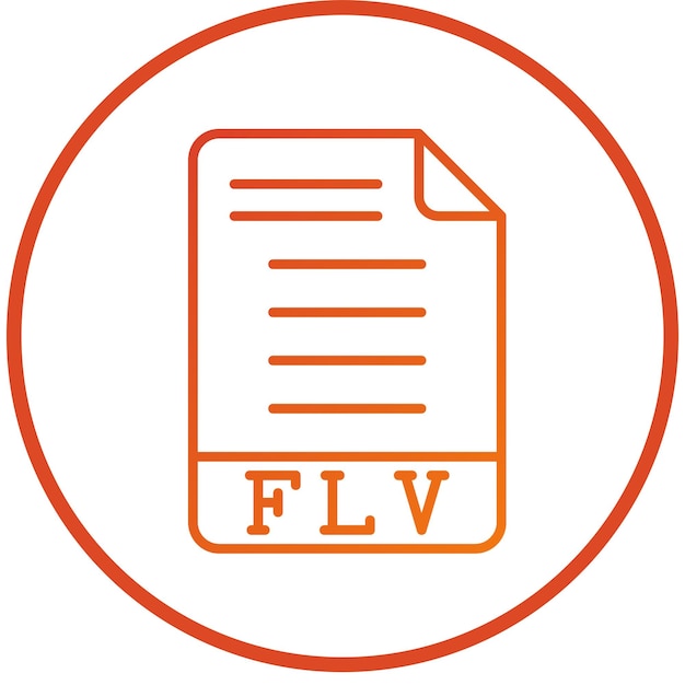 Vector Design FLV Icon Style