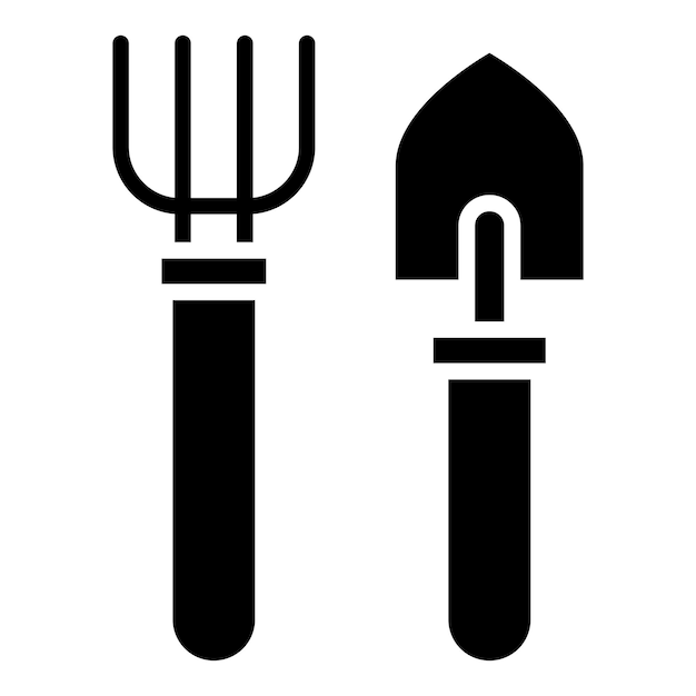 vector design fork and trowel icon style
