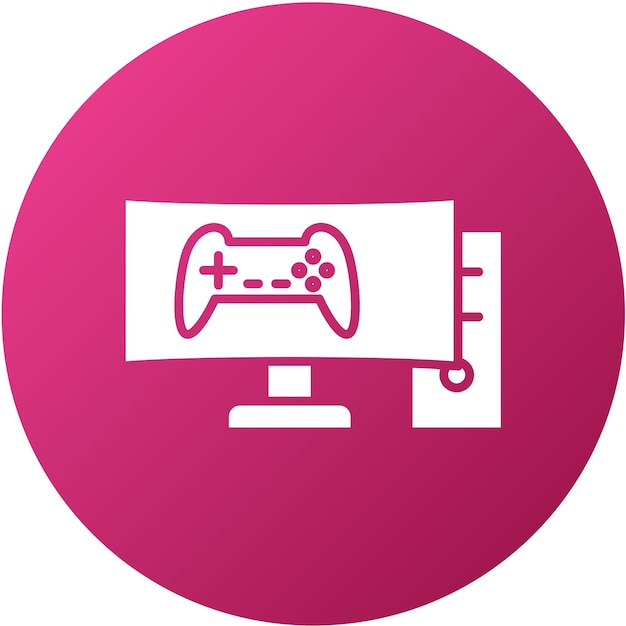 Vector Design Gaming PC Icon Style