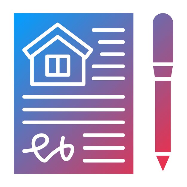 Vector Design House Contract Icon Style
