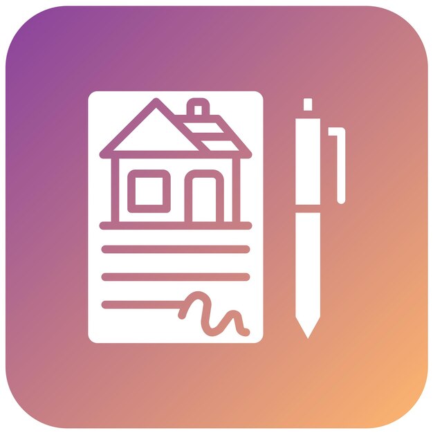 Vector Design House Contract Icon Style