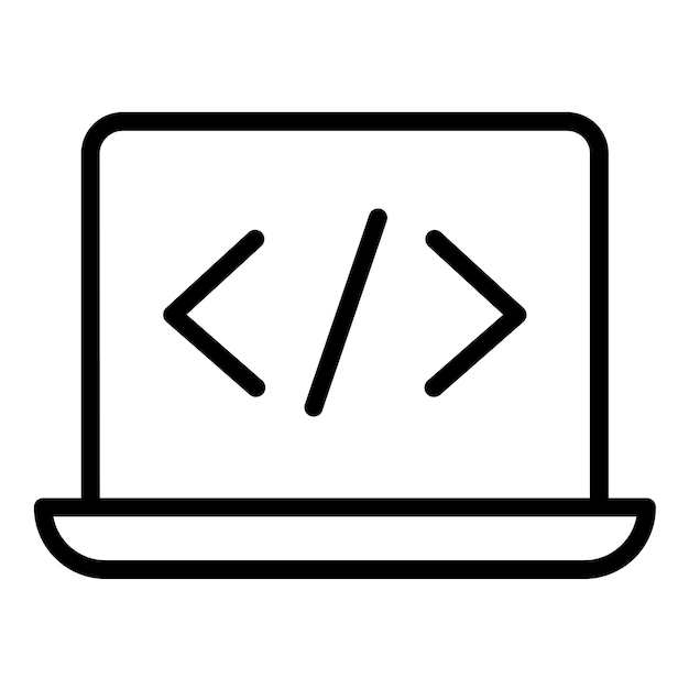 Vector Design Laptop Coding Icon Style