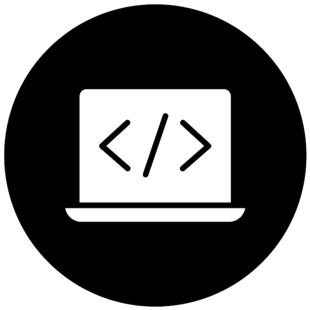 Vector Design Laptop Coding Icon Style