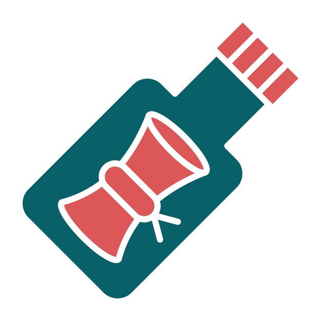 Vector Design Message In A Bottle Icon Style
