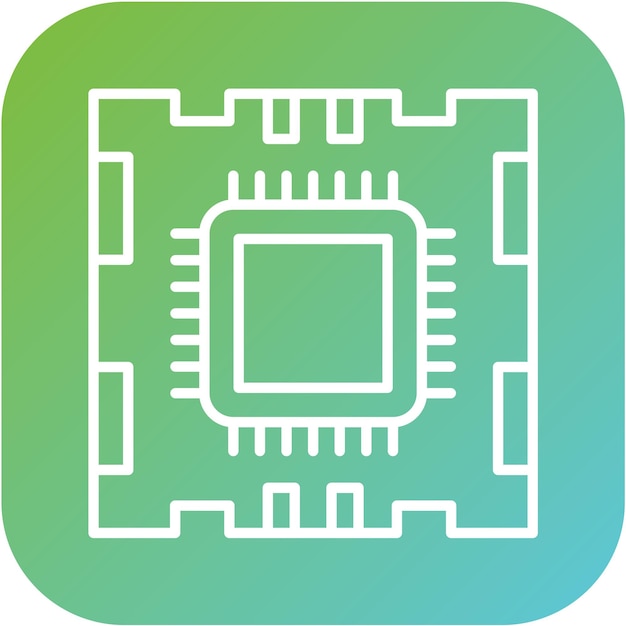 Vector Design Microprocessor Icon Style