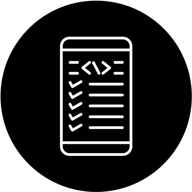 Vector Design Mobile Coding Icon Style