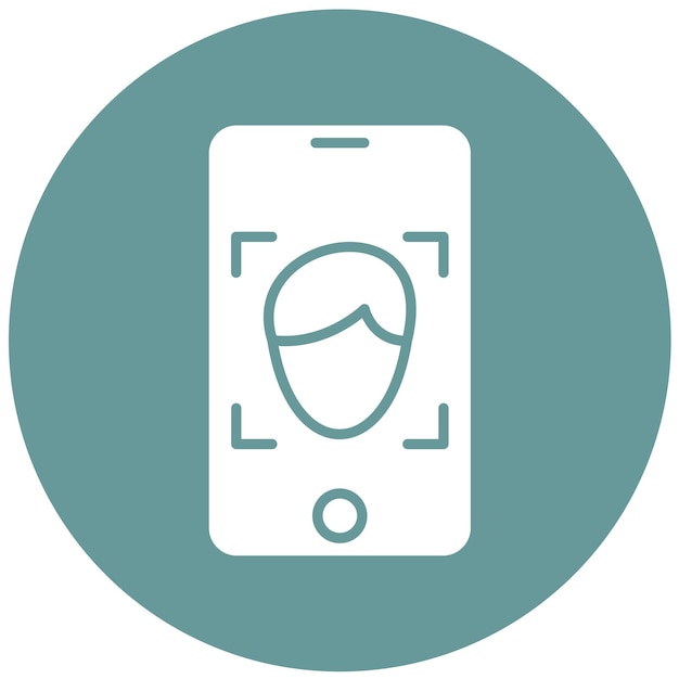 Vector Design Mobile Face Detection Icon Style
