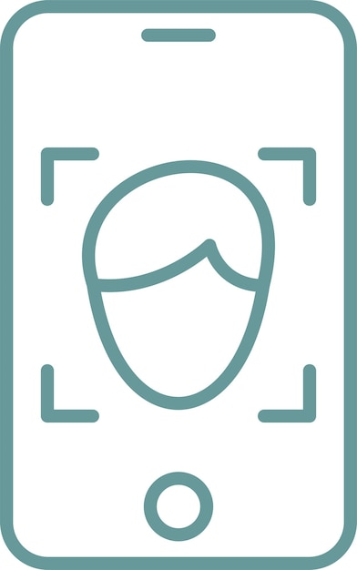 Vector Design Mobile Face Detection Icon Style