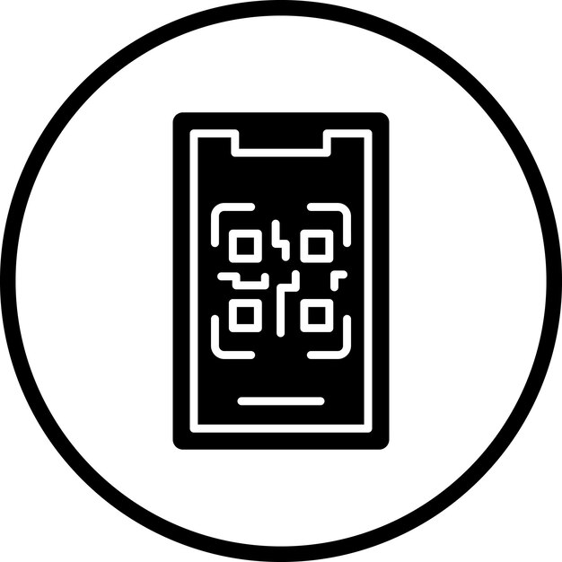 vector design mobile qr code icon style