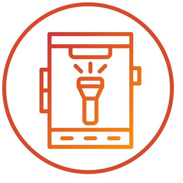 Vector Design Mobile Torch Icon Style