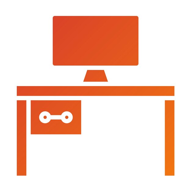 Vector Design Office Desk Icon Style