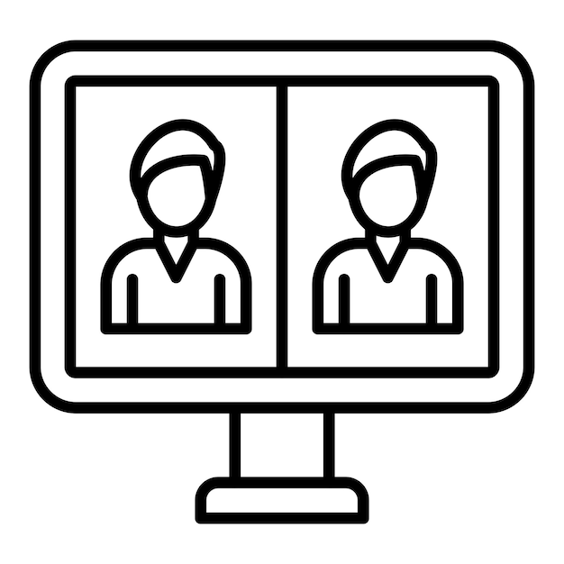 Vector Design Online Meeting Icon Style