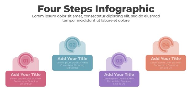 vector design presentation template with 4 steps