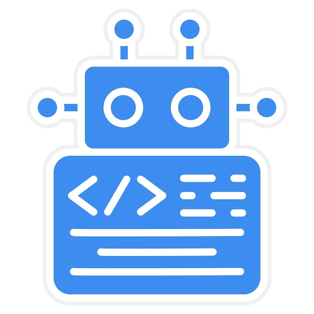 Vector Design Programmed Robot Icon Style