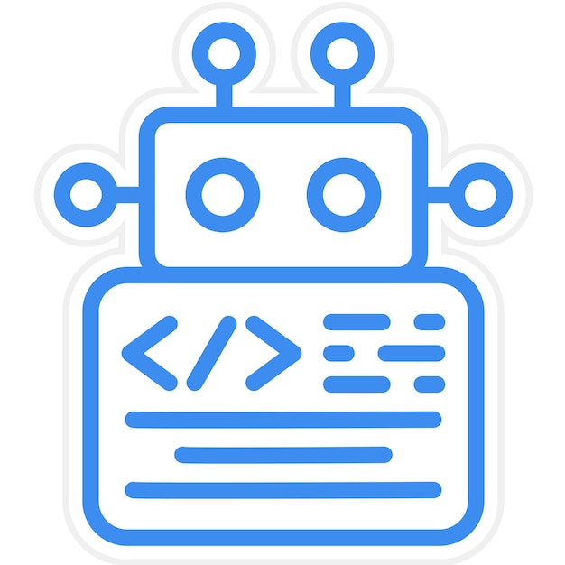 Vector Design Programmed Robot Icon Style