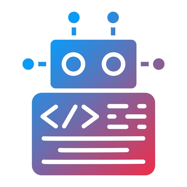 Vector Design Programmed Robot Icon Style