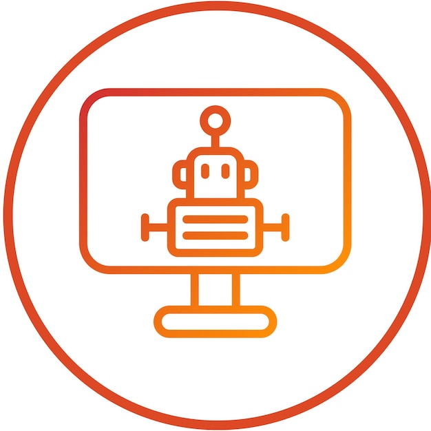 Vector Design Robot Programming Icon Style