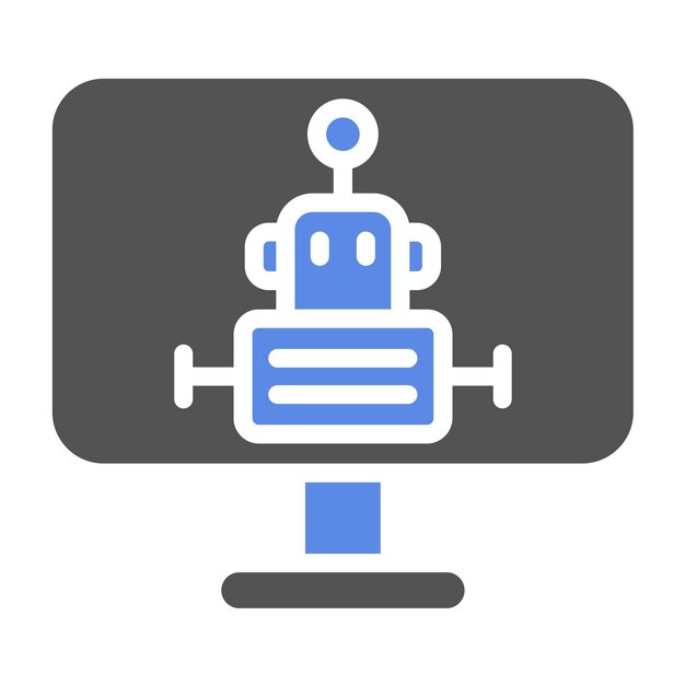 Vector Design Robot Programming Icon Style