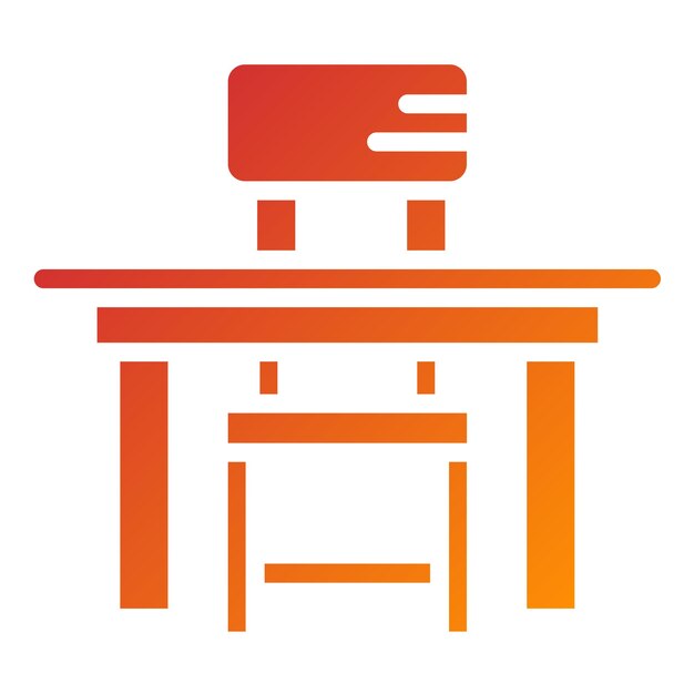 Vector Design Student Desk Icon Style