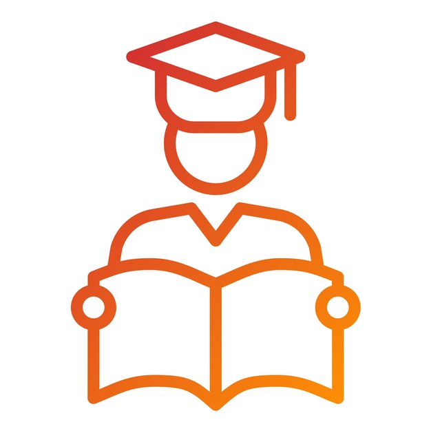 Vector Design Student Grad Gown Icon Style