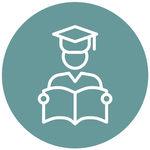 Vector Design Student Grad Gown Icon Style