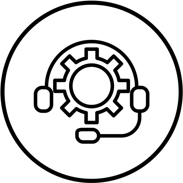 vector design support line icon style