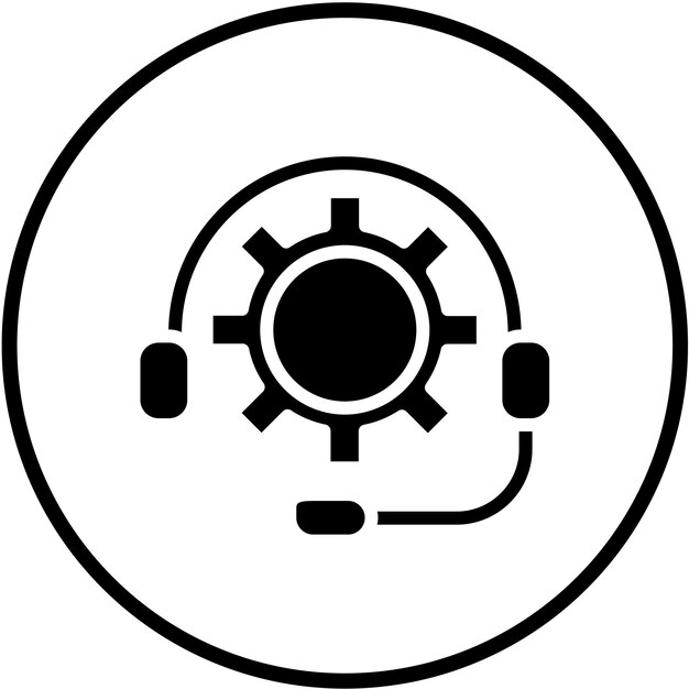vector design support line icon style