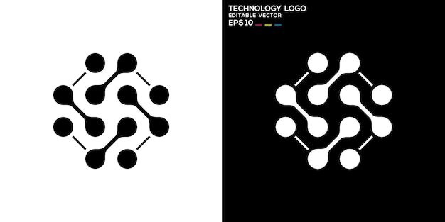 Vector design template of technology logo connection blockchain data analysis icon symbol EPS10