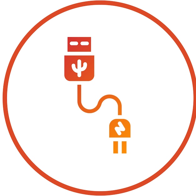 Vector Design USB Cable Icon Style