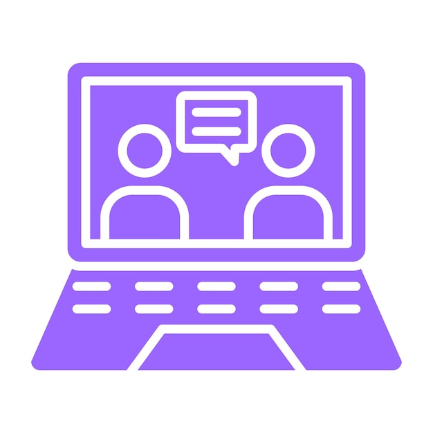 Vector Design Videocall Discussion Icon Style