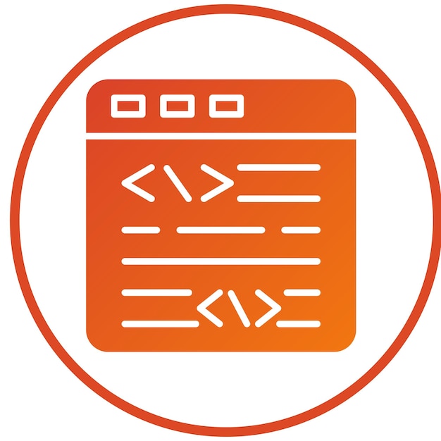 Vector Design Website Coding Icon Style
