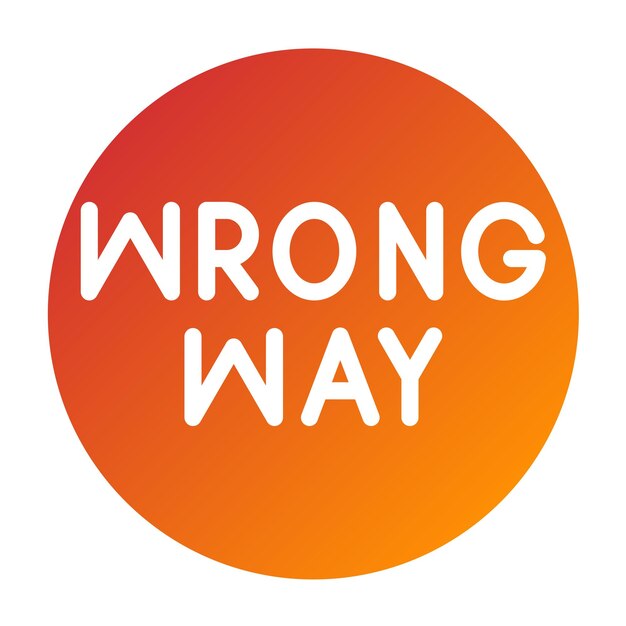 vector design wrong way icon style