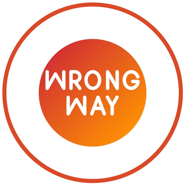 vector design wrong way icon style