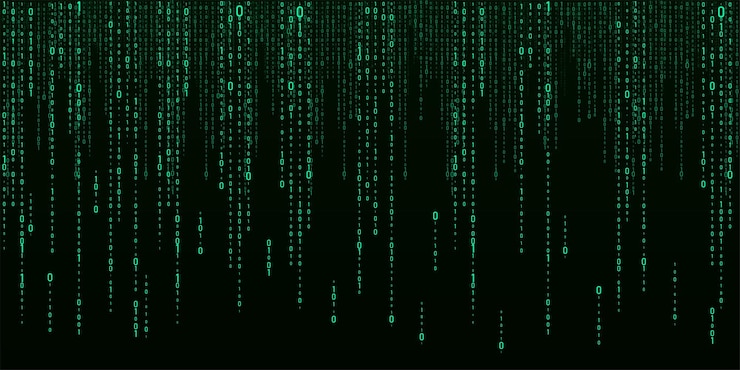 Vector vector digital green background of streaming binary code matrix background with numbers 10 coding or hacking concept vector illustration