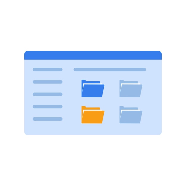 Vector digital personal files concept icon illustration