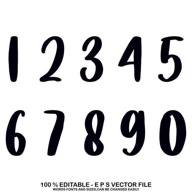 Vector đồ họa áo phông kiểu chữ số 1234567890