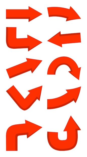 Vector Doodle Arrow Sign Collection Set Design
