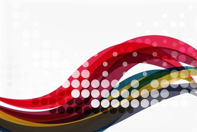 Vector dotted curve waves abstract background