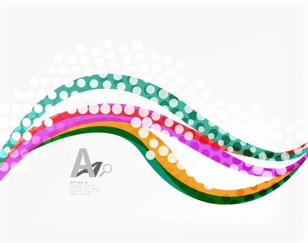 Vector dotted curve waves abstract background