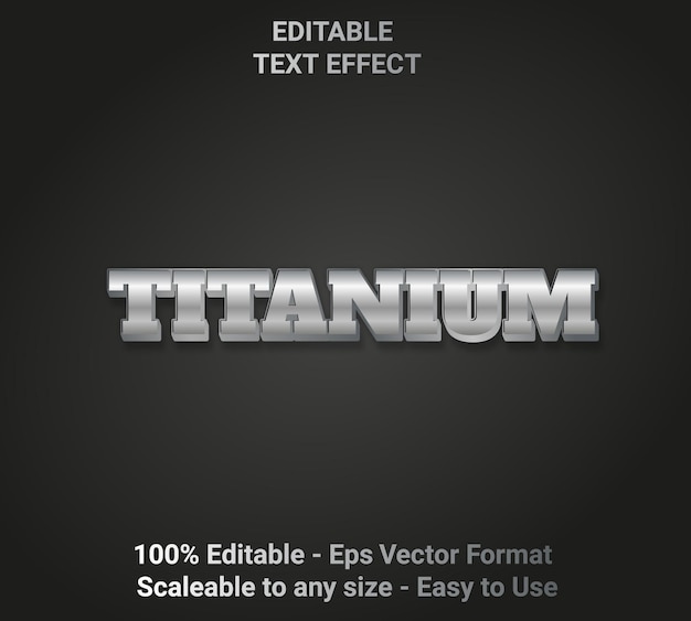 Vector editable 3d black silver text effect