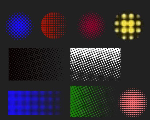 vector element halftone effect collection