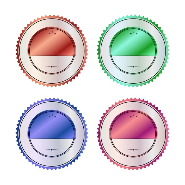 Vector empty colorful badge label premium button
