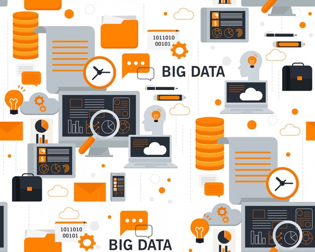 vector flat seamless texture pattern big data