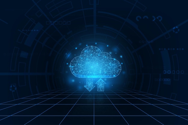 vector futuristic cloud concept network online strage hi tech technology background