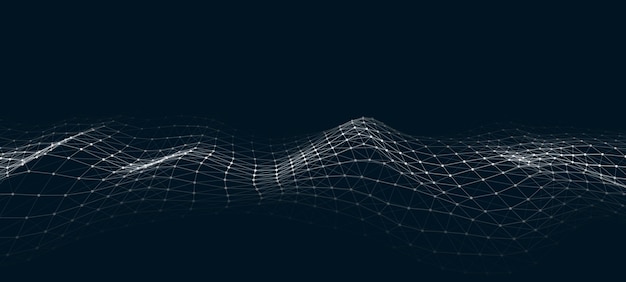 Vector futuristic wave Digital technology Big data